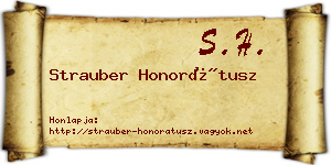 Strauber Honorátusz névjegykártya